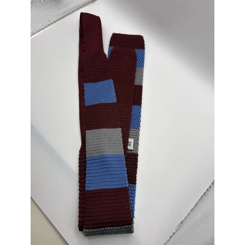 Harrison Blake Apparel Knit Tie 2 Colors, Burgundy And Stripes